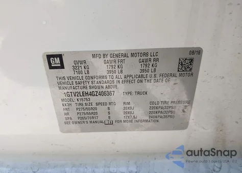 2016 GMC Sierra 1500 from USA, damaged, VIN 1GTV2LEH4GZ406367